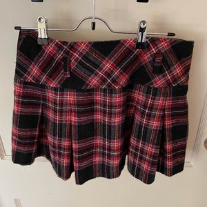 Forever 21 Plaid Flannel Mini Skirt Red